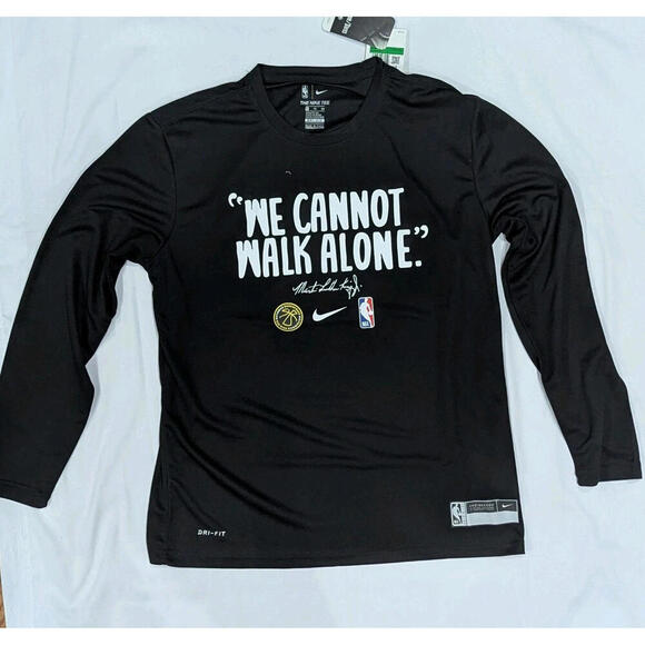 NBA MLK We Cannot Walk Alone Long Sleeve Dri-Fit Training T Shirt Size 2XL - Picture 3 of 9